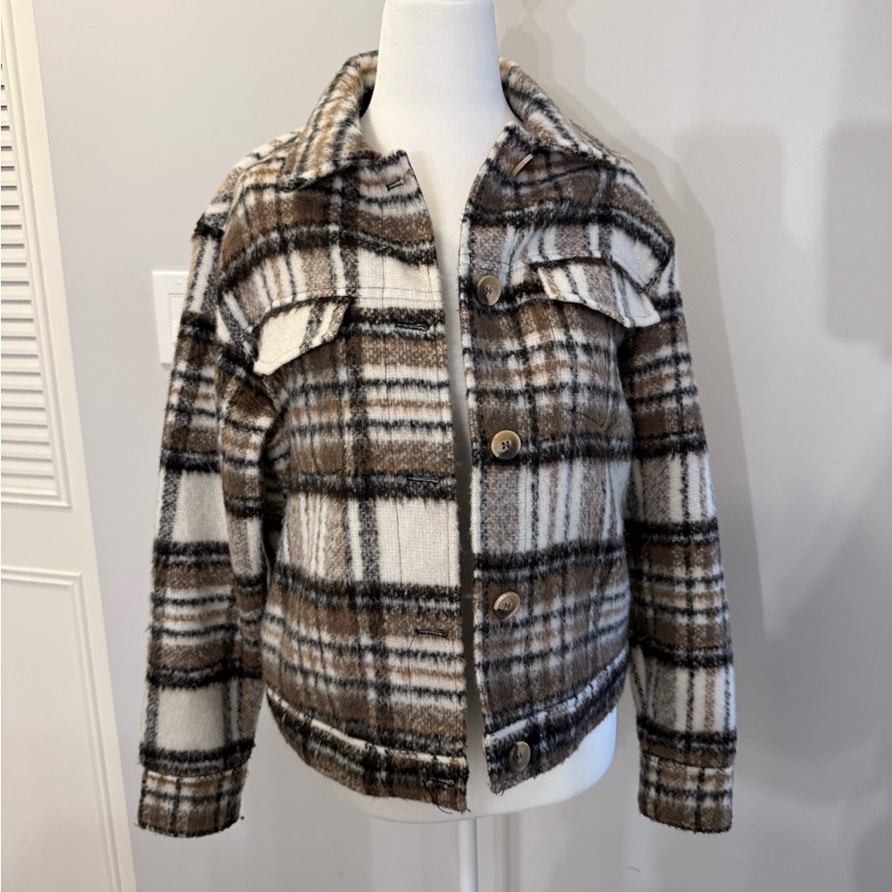 Plaid Button-Up Jacket